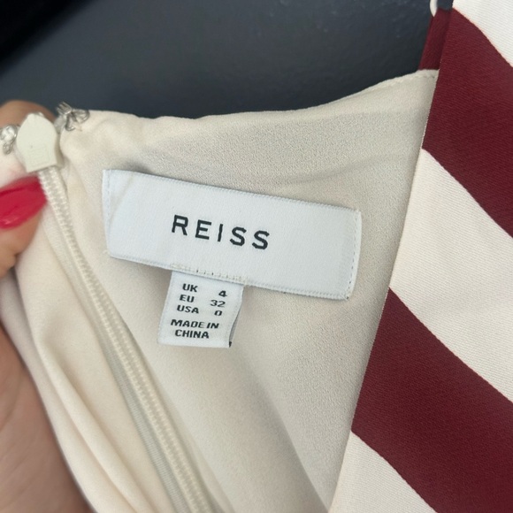 Reiss maxi stripe asymmetrical dress red - Picture 5 of 5